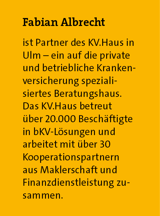 Fabian Albrecht ist Partner des KV.Haus in Ulm – ein auf die private und betriebliche Krankenversicherung spezialisie...