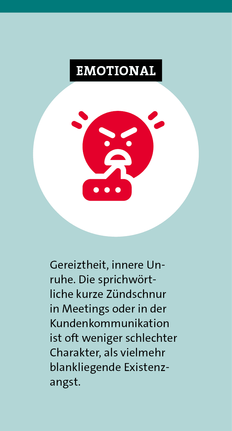 Emotional,Gereiztheit, innere Unruhe. Die sprichw rtliche kurze Z ndschnur in Meetings oder in der Kundenkommunikatio...