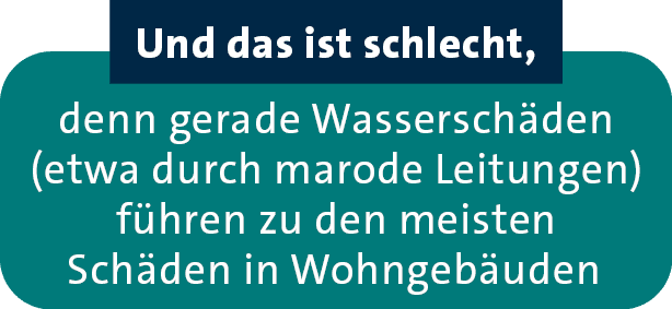 Und das ist schlecht,,denn gerade Wassersch den (etwa durch marode Leitungen) f hren zu den meisten Sch den in Wohnge...
